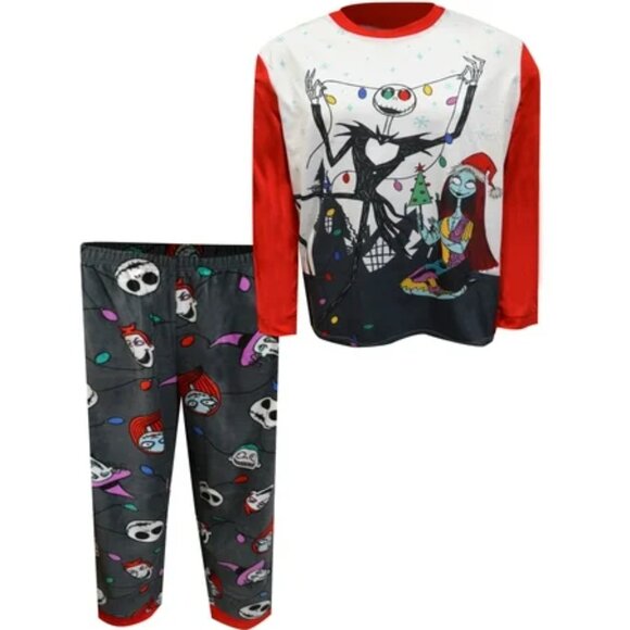 Disney's The Nightmare Before Christmas Big & Tall Holiday Lights Top & Bottoms - Picture 3 of 7